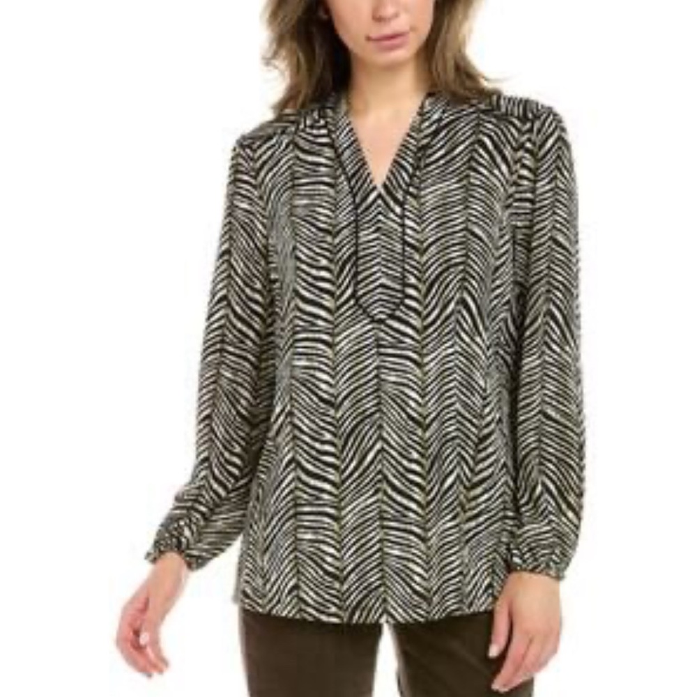 NWOT J. MCLAUGHLIN Catalina Cloth Animal Print Blouse Small